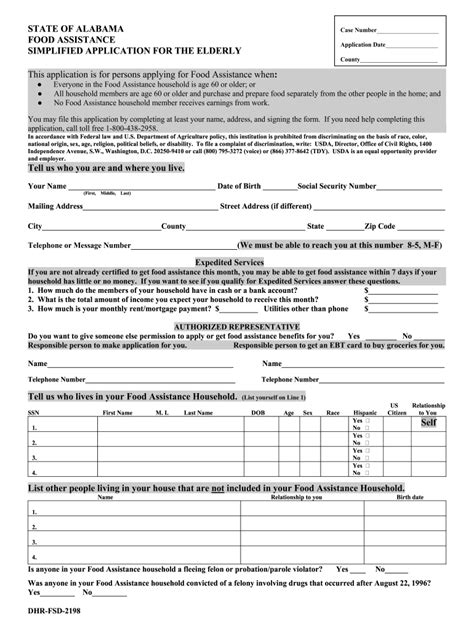 • Mail, fax, e-mail or take this application to the Food Assistance Office in the county where you live. You may also apply online at www.dhr.alabama.gov. If eligible for food …